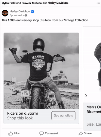 Shop the Product ad design recommendation for Harley-Davidson